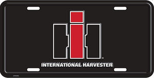 IH International Harvester Standard Size License Plate, Black