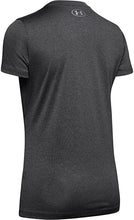 Under Armour Tech Short Sleeve V - Solid T Shirt Made of 4-Way Stretch Fabric, Ultra-light & Breathable, Grey, L