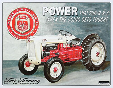 Ford Farming Jubilee Tractor Tin Sign 11 x 16in