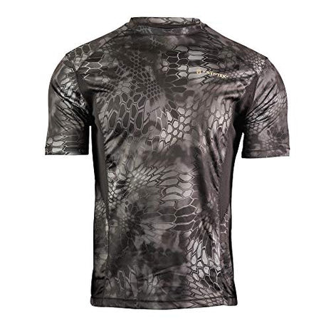 Aura Short Sleeve Camo Hunting & Fishing Shirt Typhon/Black (Medium)