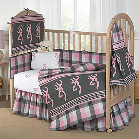 Browning Buckmark Plaid Crib Bedskirt