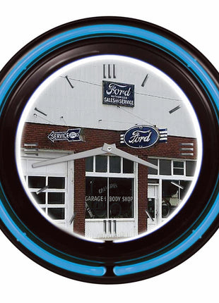 Ford Garage 15" Double Neon Clock