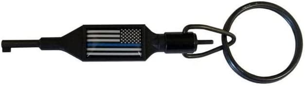 Zak Tool Swivel Key, Thin Blue Line, ZAK-100-BL Black Standard, Black, Default