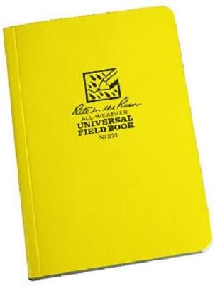 Rite In The Rain Waterproof Paper Notepad Yellow Polydura Cover 84 Pages 42 Sheets Wire Spiral Binding Imperial Ruler 8½ X 11- Inch