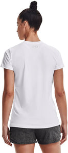 Under Armour Women's Tech V-Neck Short Sleeve T-Shirt, White, XXL