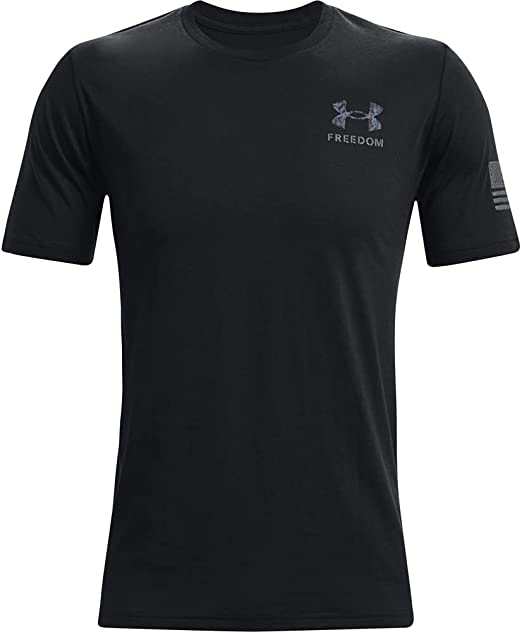 Under Armour Men's New Freedom By 1775 T-Shirt , Black (001)/Marine Od Green , Small