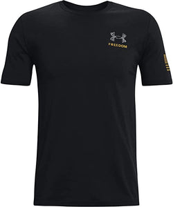 Under Armour Men's New Freedom By Land T-Shirt , Black (001)/Steeltown Gold , Small