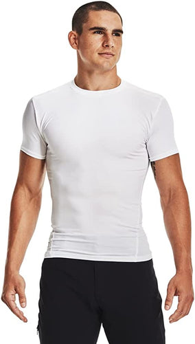 Under Armour Men's Heatgear Compression Tactical Short Sleeve T-Shirt - White, Small