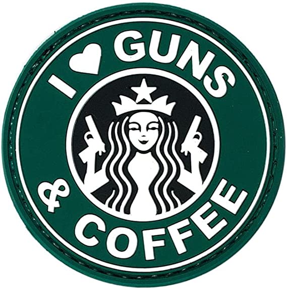 VOODOO TACTICAL 07-0916000000 I Love Guns & Coffeerubber Patch Green