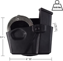 Safariland 573 Glock 17 22 Open Top Paddle Magazine Pouch With Handcuff Case (Stx Plain Black, Right Hand)