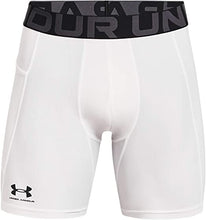 Under Armour UA HG Armour Shorts, Gym Shorts for Sport, Running Shorts Men, White / Black, S