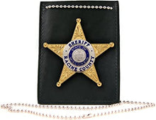 Boston Leather 5845Npb Badge And Id Holder With Neck Chain Plain Finish (Black Leather). Fits Around The Neck, In A Pocket Or On A Belt
