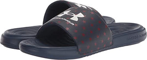 Under Armour Men's Ansa Graphic Fixed Strap Slide Sandal, Academy Blue (403)/White