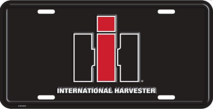 IH International Harvester Standard Size License Plate, Black