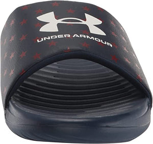 Under Armour Men's Ansa Graphic Fixed Strap Slide Sandal, Academy Blue (403)/White