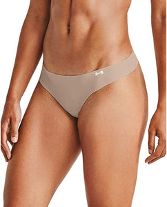 Under Armour - Womens PS Thong 3Pack Underwear Bottoms, Medium, Black (004)