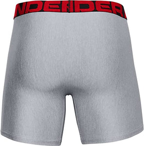 Under Armour Tech 6in 2 Pack, Quick-drying sports underwear, 2 pack comfortable men's underwear with tight fit Men, Mod Gray Light Heather / Jet Gray Light Heather