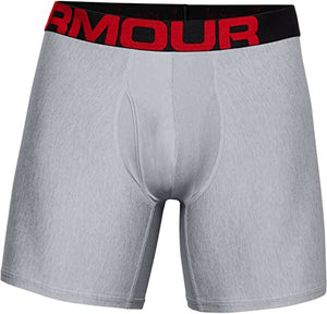 Under Armour Tech 6in 2 Pack, Quick-drying sports underwear, 2 pack comfortable men's underwear with tight fit Men, Mod Gray Light Heather / Jet Gray Light Heather