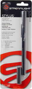 Streamlight 65022 Stylus 3-AAAA LED Pen Light, Black with Ice Blue Beam, 6-1/4-Inch
