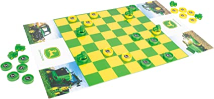 John Deere Checkers Game with Themed Folding Board, Checkers and Tractor Kings – Ages 6 and Up