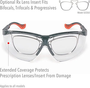 Uvex by Honeywell Genesis XC Safety Glasses, Black Frame with Clear Lens & HydroShield Anti-Fog Coating (S3300HS)