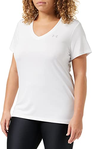 Under Armour Women's Tech V-Neck Short Sleeve T-Shirt, White, XXL