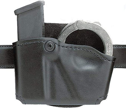 Safariland 573 Open Top Paddle Magazine Pouch With Handcuff Case (Stx Plain Black, Right Hand)