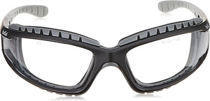 Bollé Safety 253-TR-40085 Tracker Safety Eyewear with Black/Gray Polycarbonate + TPE Full Frame and Clear Lens