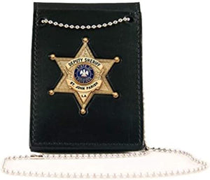 Boston Leather Value Badge Holder With Neck Cha - 4050-1