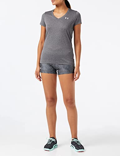 Under Armour Women's Tech V-Neck Short Sleeve T-Shirt, Carbon Heather, XXL