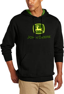 John Deere Mens Trademark Logo Core Hood Pullover Fleece