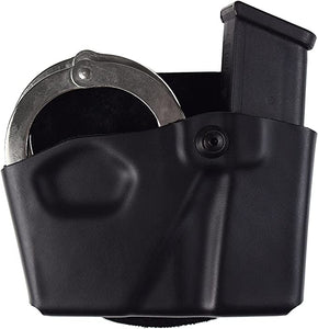 Safariland 573 Glock 17 22 Open Top Paddle Magazine Pouch With Handcuff Case (Stx Plain Black, Right Hand)